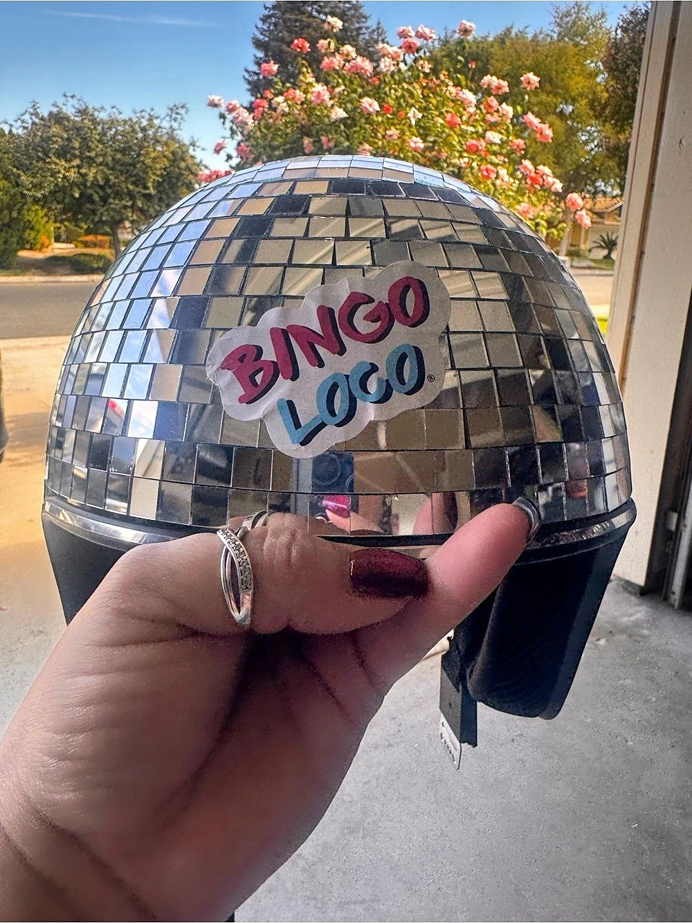 Disco Ball Motorcycle Hat
